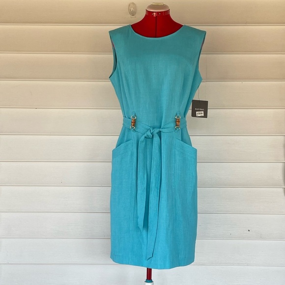 Ellen Tracy Sleeveless Tie-
Front Sheath Sz 12 - Picture 2 of 9